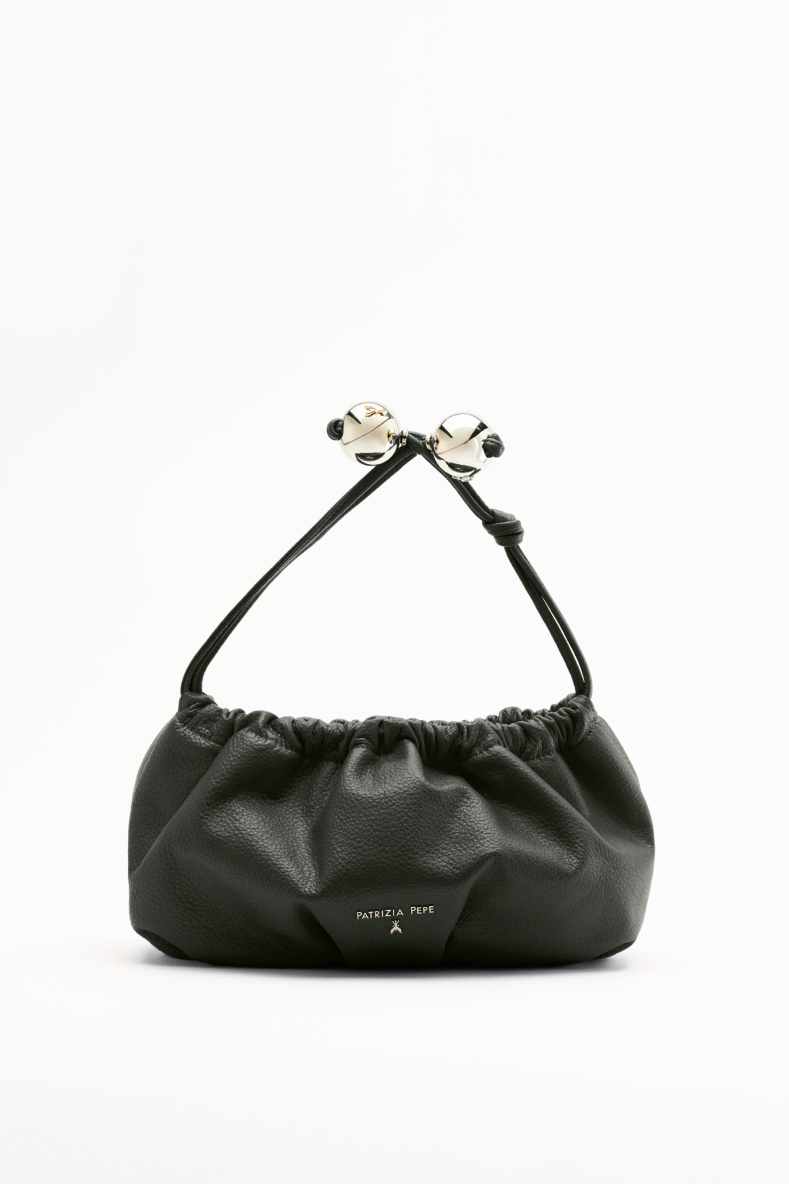 Leather Clutch "Bubble" Small, Green, Patrizia Pepe