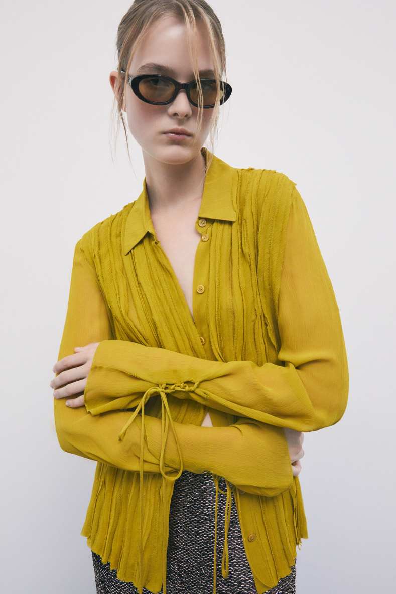 Rock-Mantic viscose shirt, Yellow, Patrizia Pepe