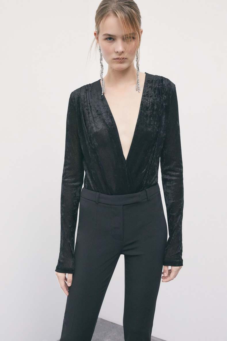 Bodysuit sweater, Black, Patrizia Pepe