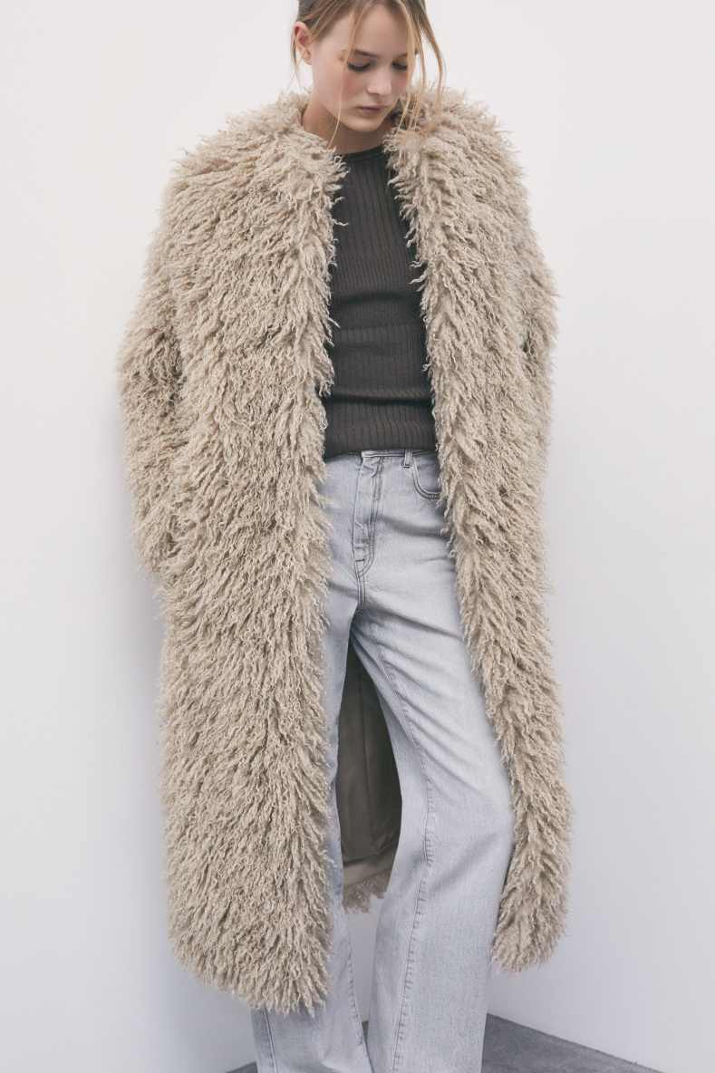 Cappotto morbido ricciolo, Marrone, Patrizia Pepe