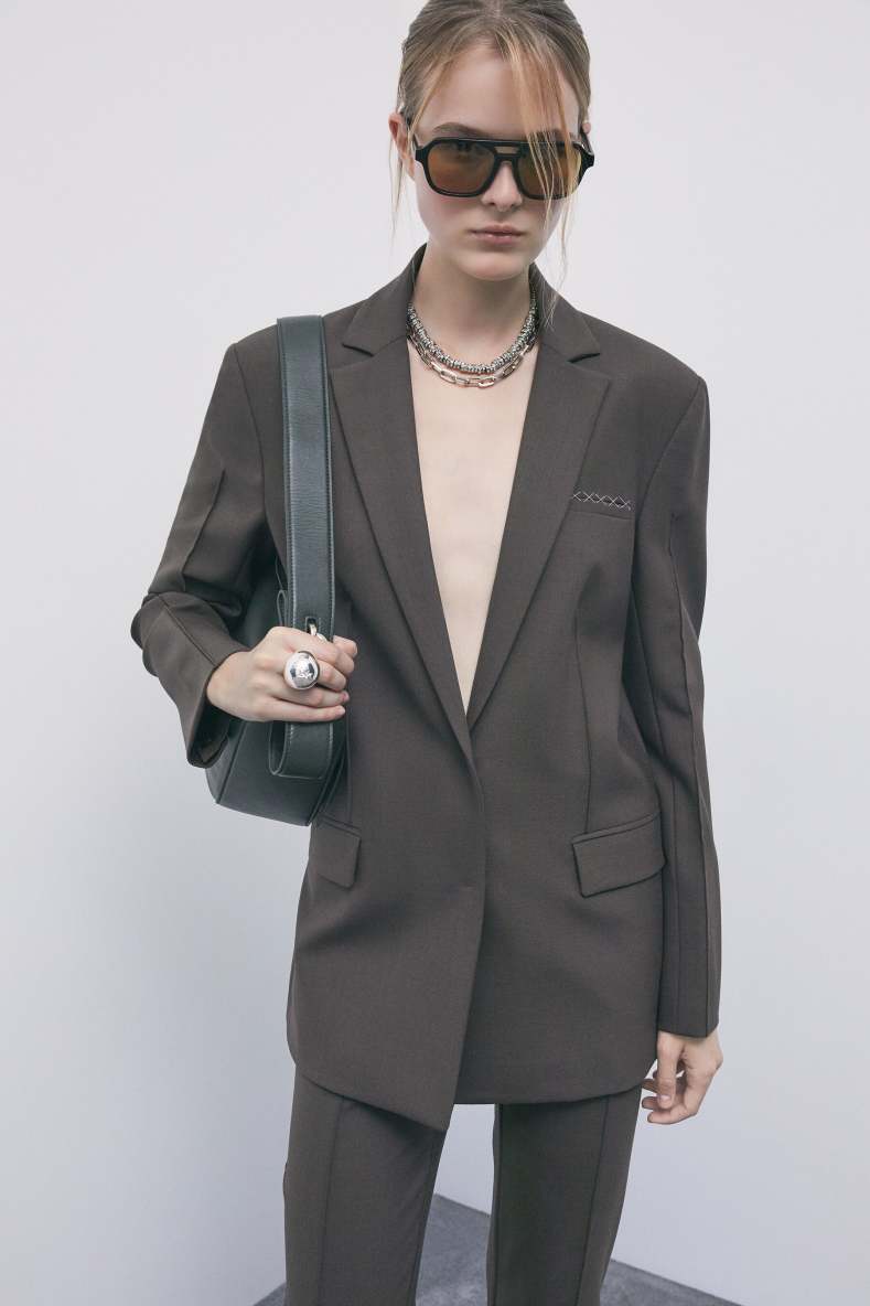 Two-Button Jacket, Brown, Patrizia Pepe