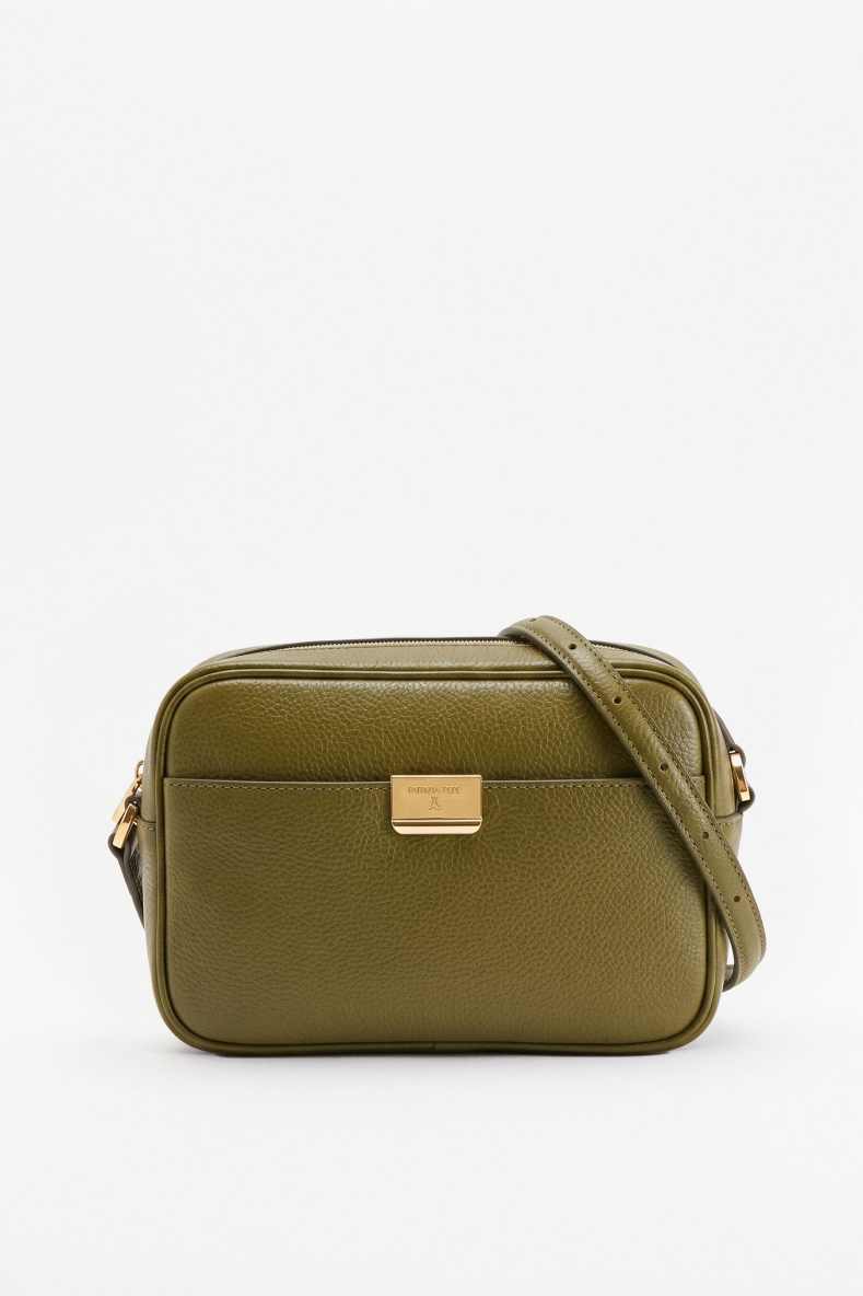 All Day leather crossbody bag, Green, Patrizia Pepe