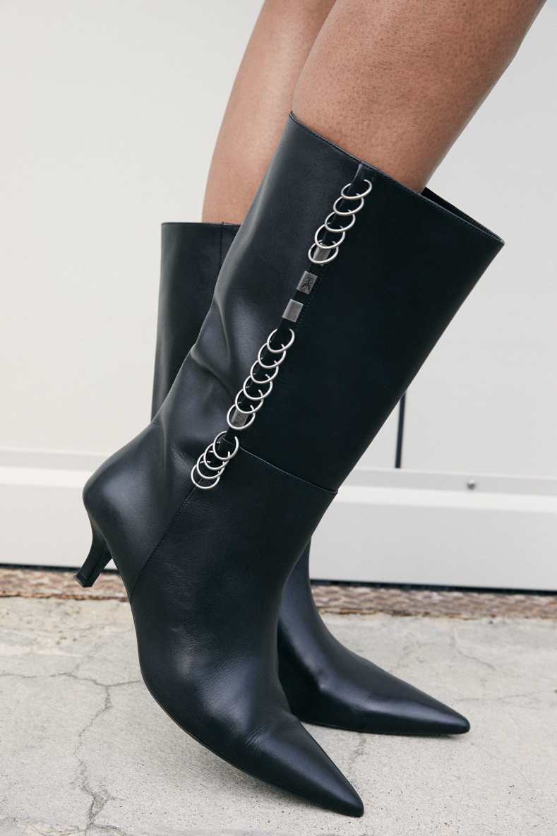 Radical Boho leather boots, Black, Patrizia Pepe