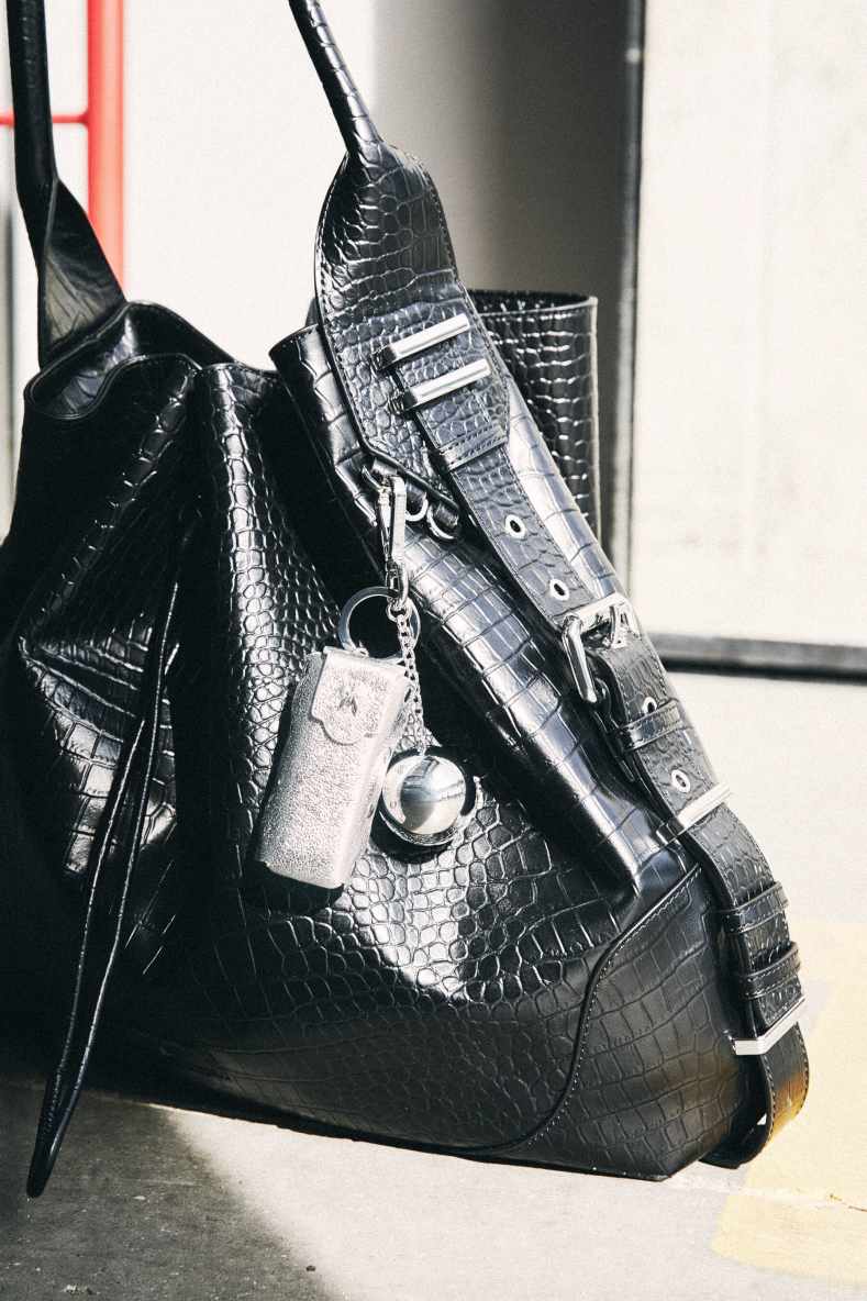 Charm porta rossetto in pelle, Argento, Patrizia Pepe