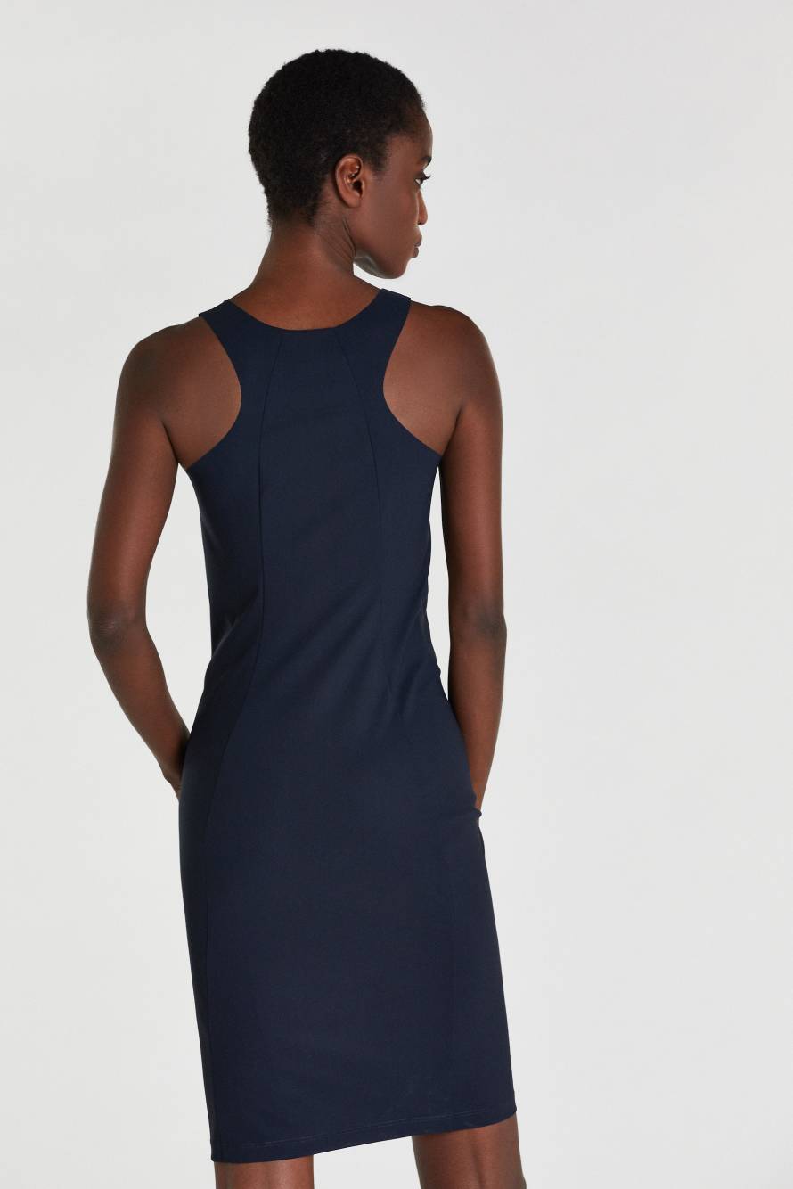 Vestido midi de tubo, Azul