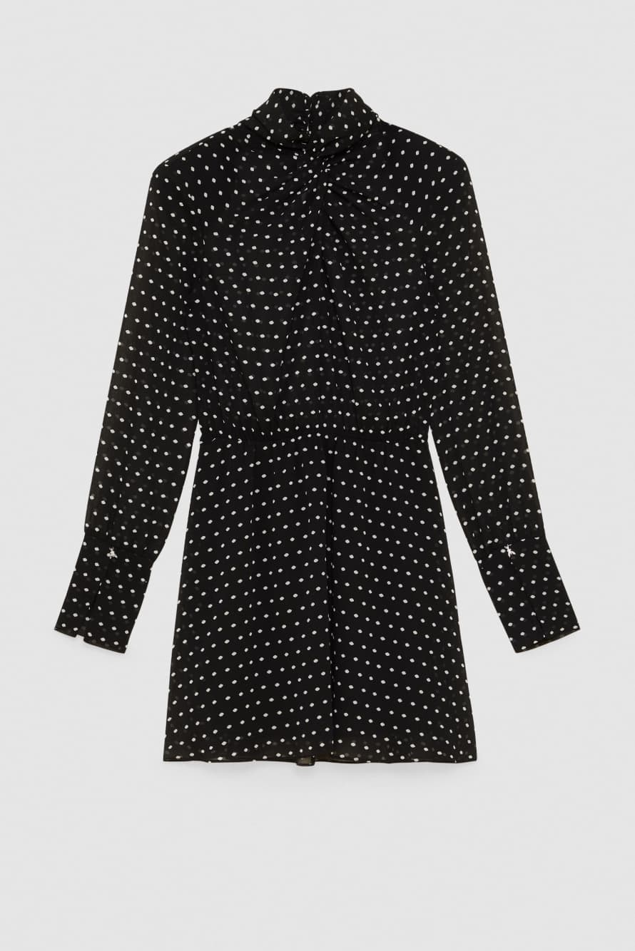 Minikleid aus Cr&ecirc;pe, Schwarz, Patrizia Pepe