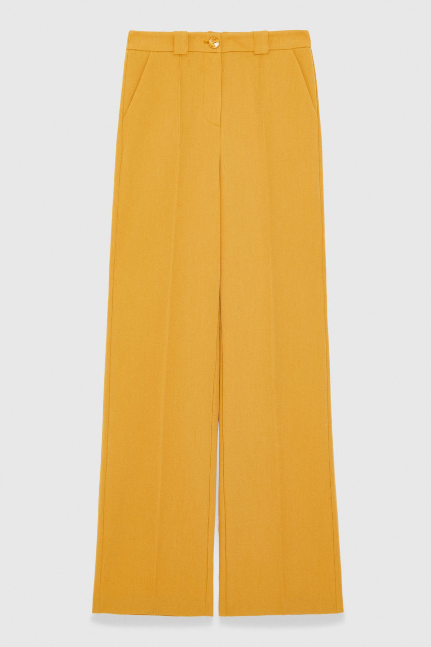 Boyfriend-cut palazzo pants, Yellow, Patrizia Pepe