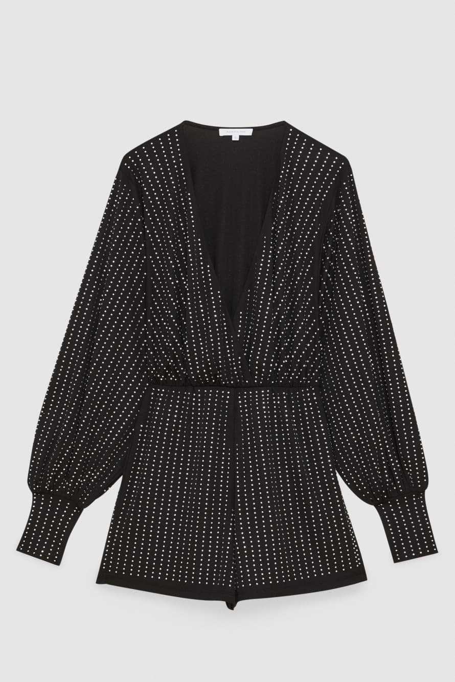 Tuta morbida con strass, Nero, Patrizia Pepe