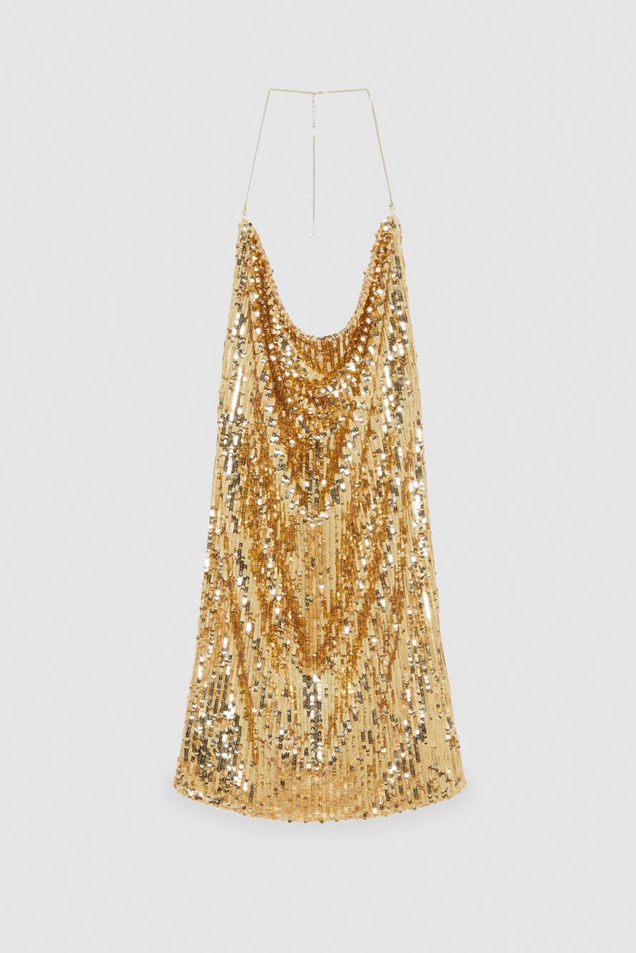 All-over sequin dress, Gold, Patrizia Pepe