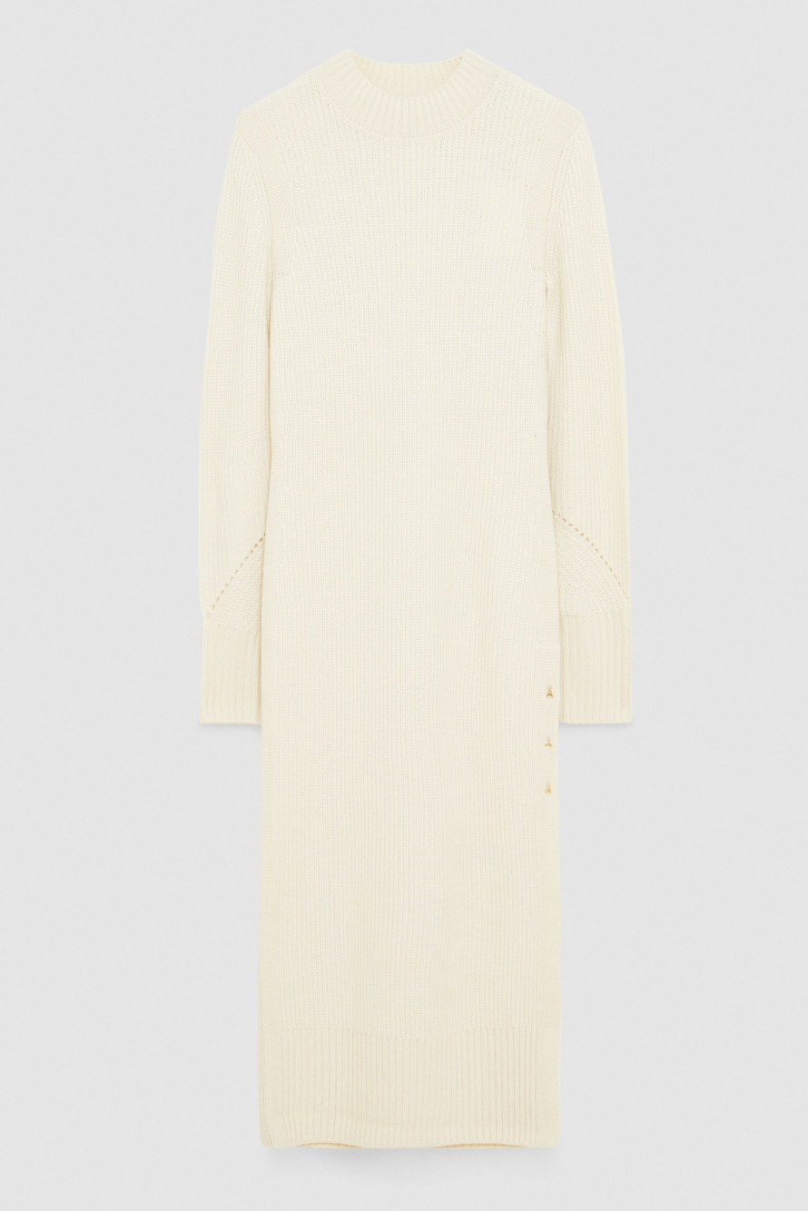 Slit midi dress, Beige, Patrizia Pepe