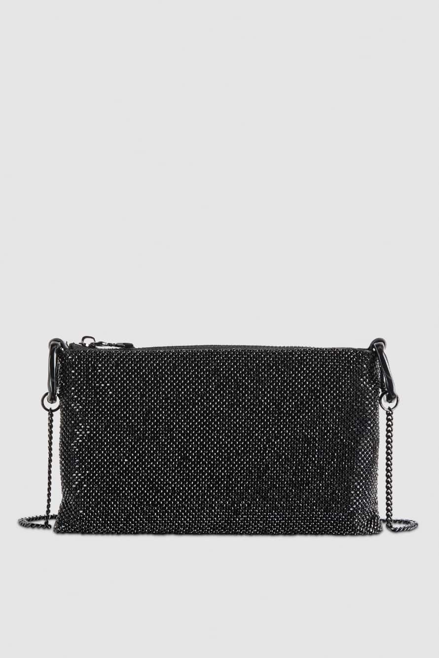 Maxichain rhinestone clutch bag, Black, Patrizia Pepe