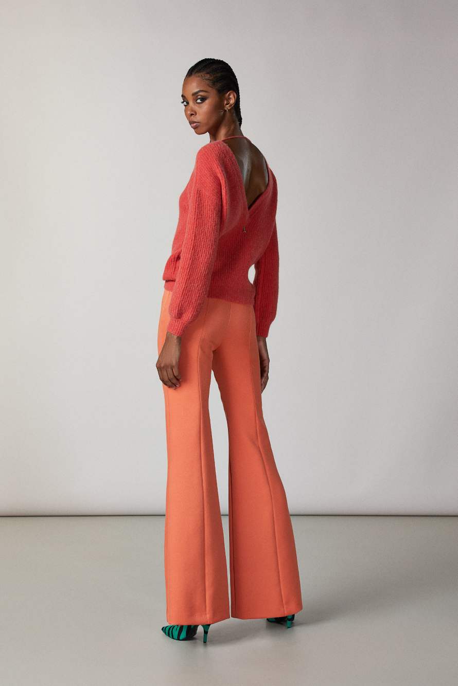 Maglia con scollo dietro, Arancione, Patrizia Pepe