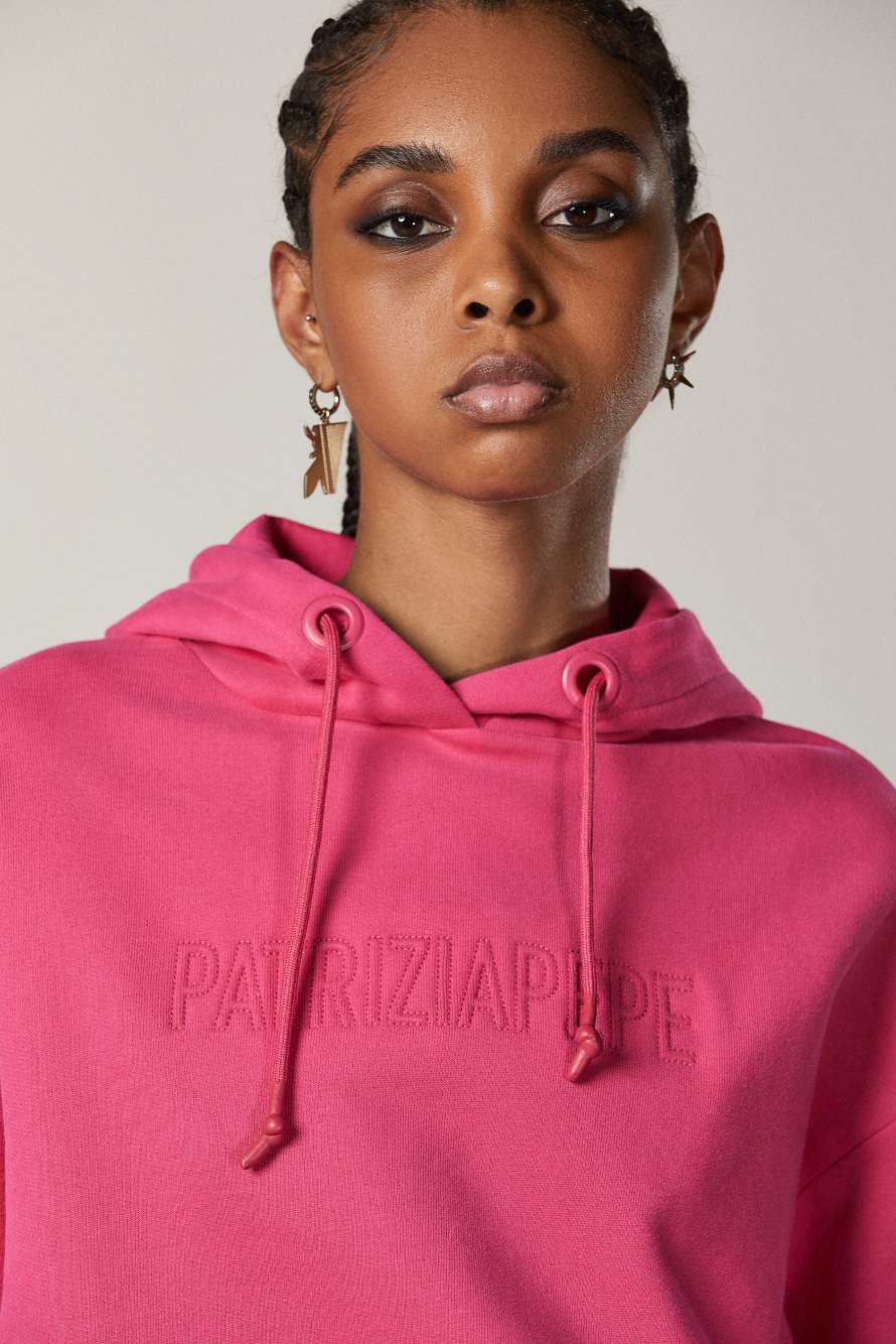 &ldquo;ESSENTIAL&rdquo; hoodie, Pink, Patrizia Pepe