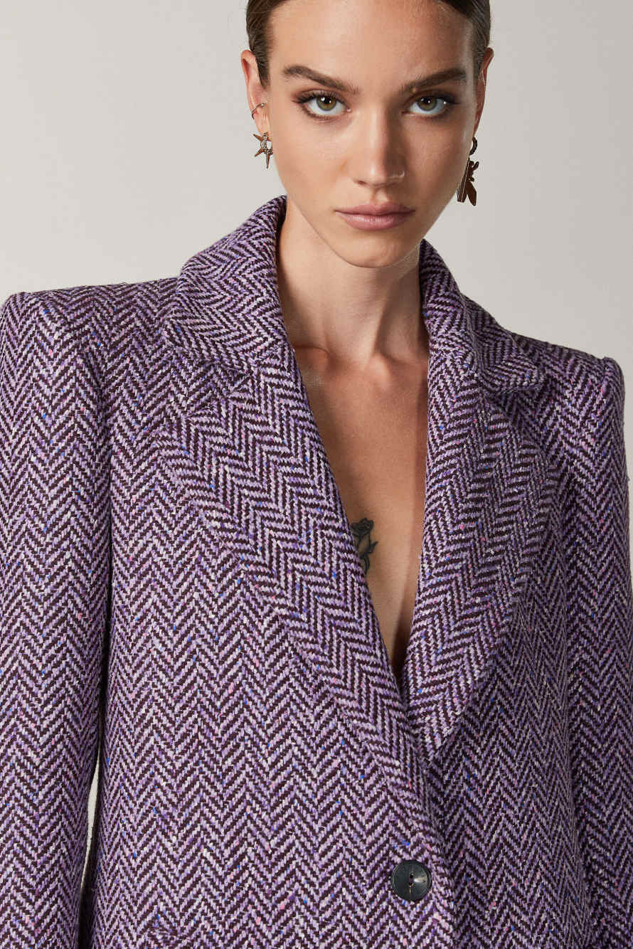 Long cloth coat, Purple, Patrizia Pepe