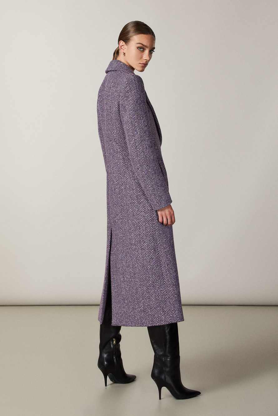 Long cloth coat | Purple | Patrizia Pepe