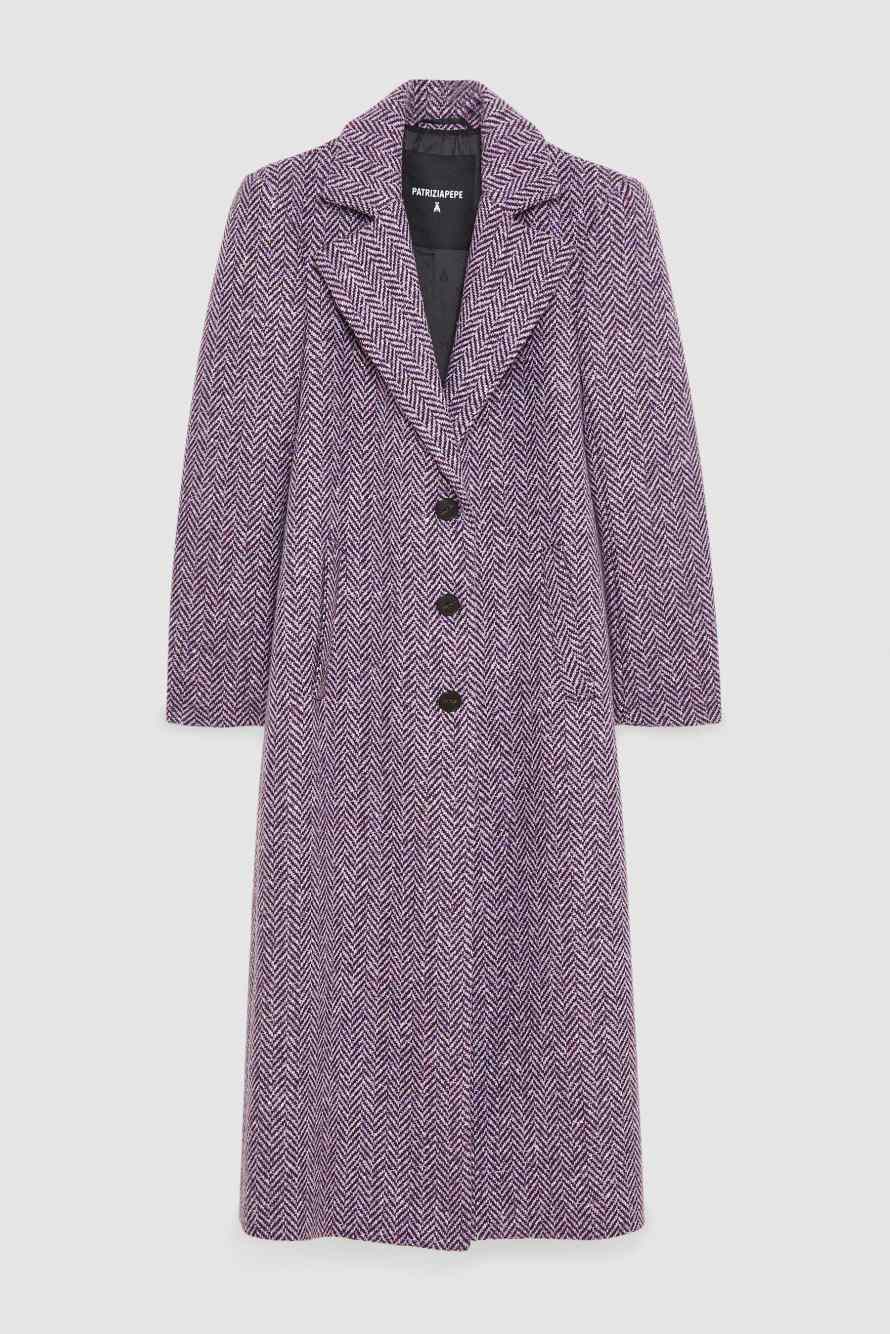 Long cloth coat, Purple, Patrizia Pepe