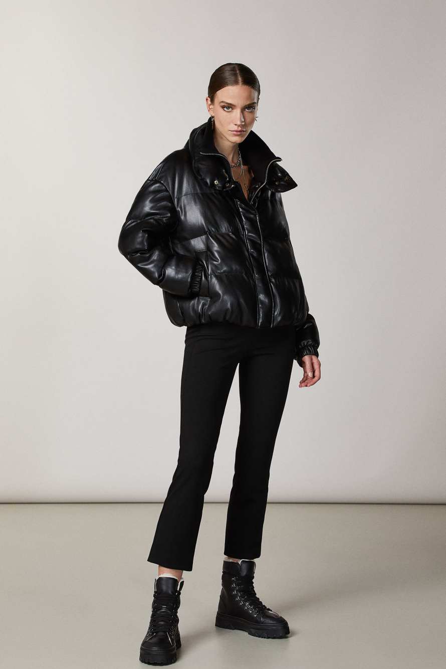 PATRIZIA PEPE ダウンジャケット ブラック　42 Black Puffy down jacket | Patrizia Pepe