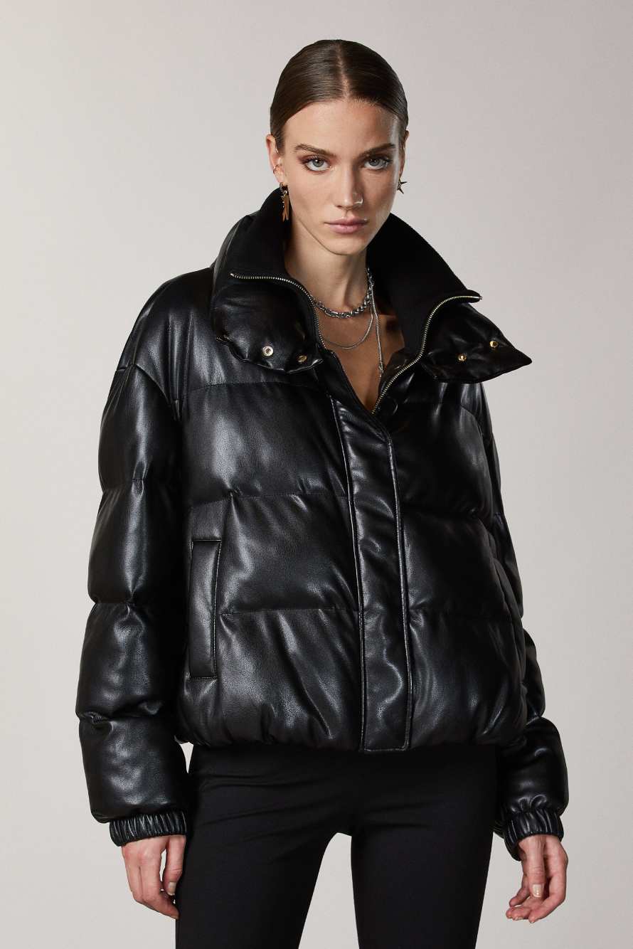 Black Puffy down jacket | Patrizia Pepe