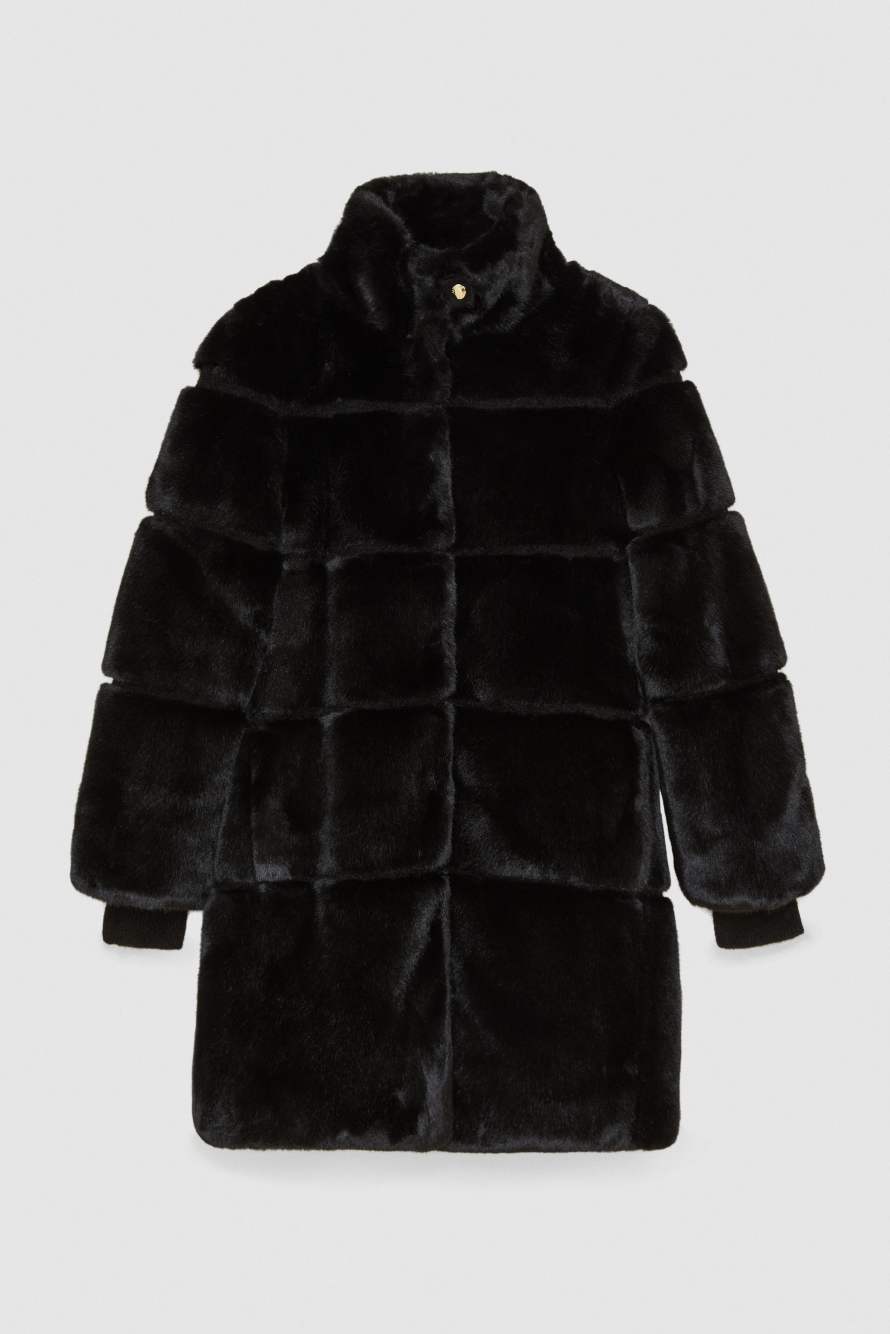 Long synthetic fabric jacket, Black, Patrizia Pepe