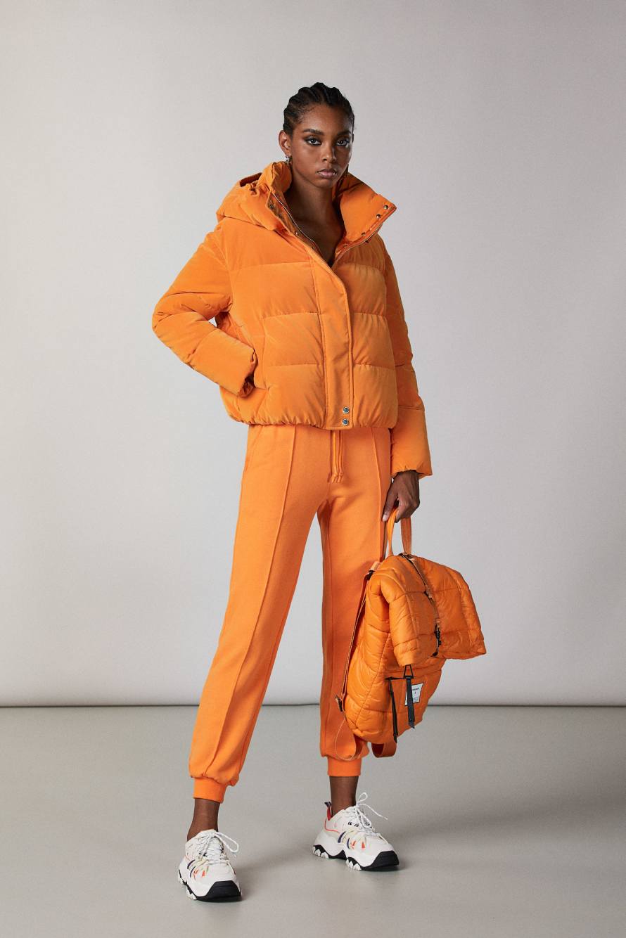 Short puffy down jacket, Orange, Patrizia Pepe