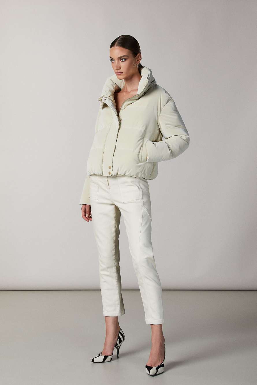 Short puffy down jacket, Beige, Patrizia Pepe