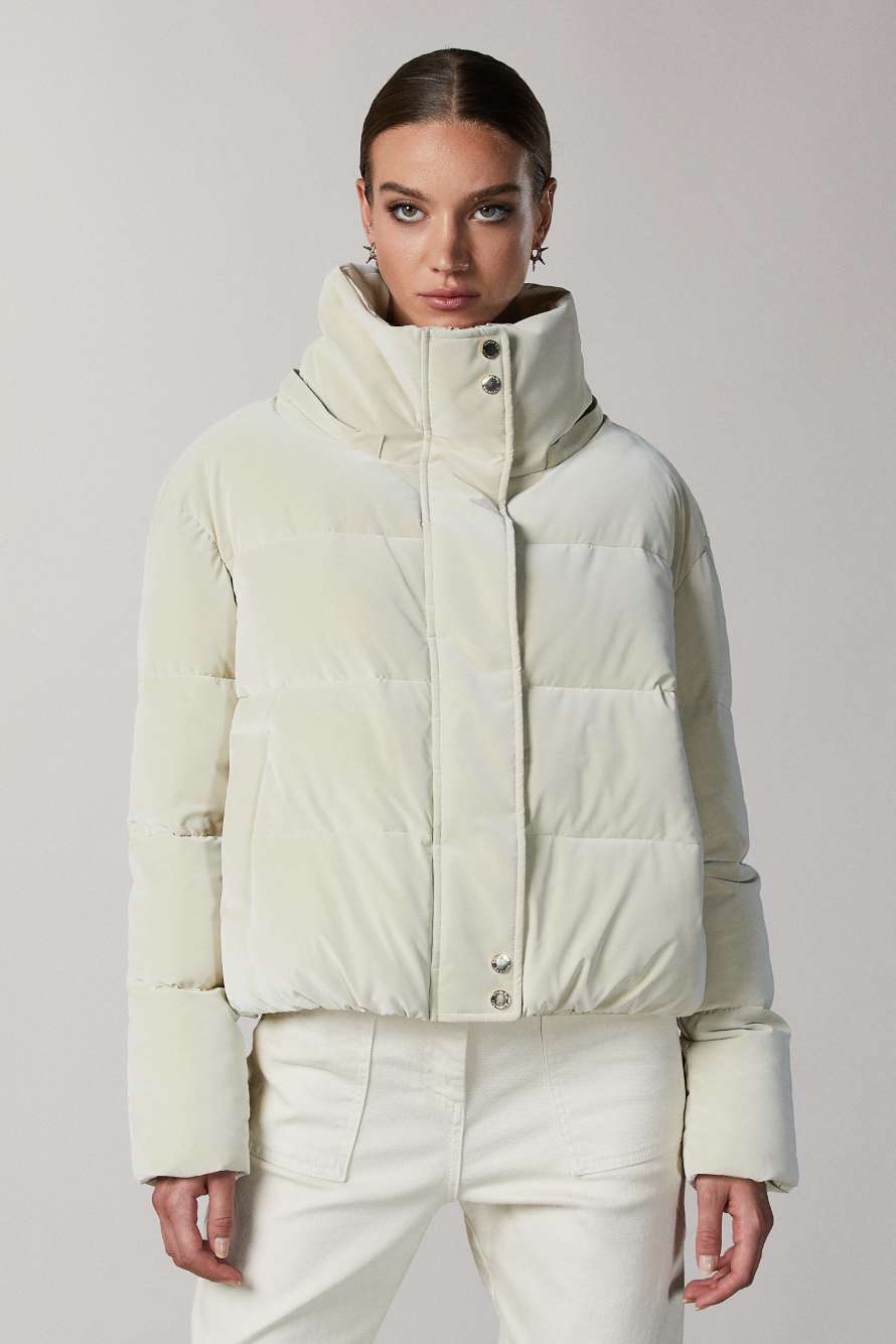 Short puffy down jacket, Beige, Patrizia Pepe