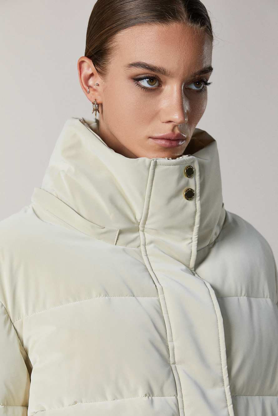 Short puffy down jacket, Beige, Patrizia Pepe