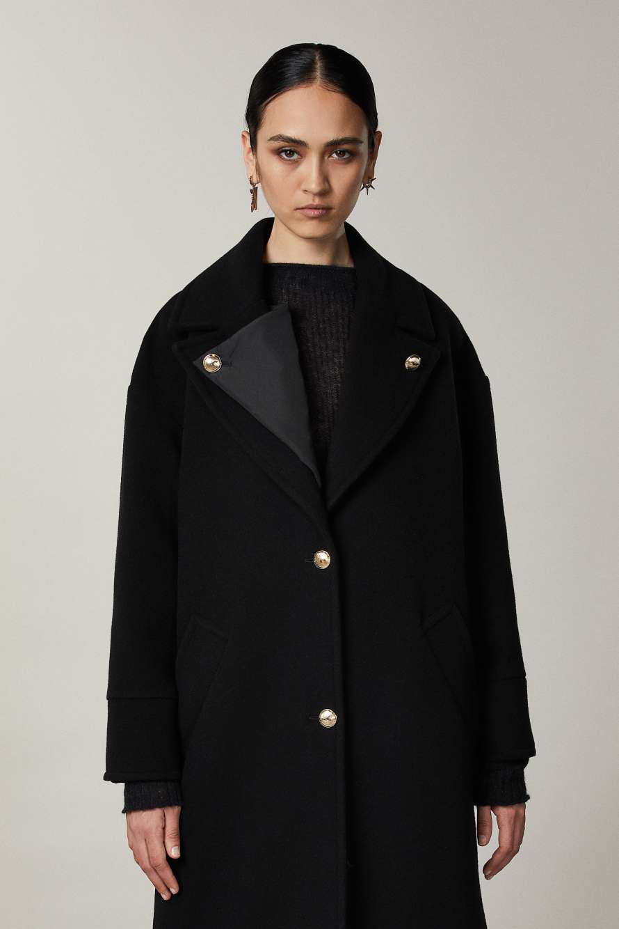 Cappotto trapuntato, Nero, Patrizia Pepe