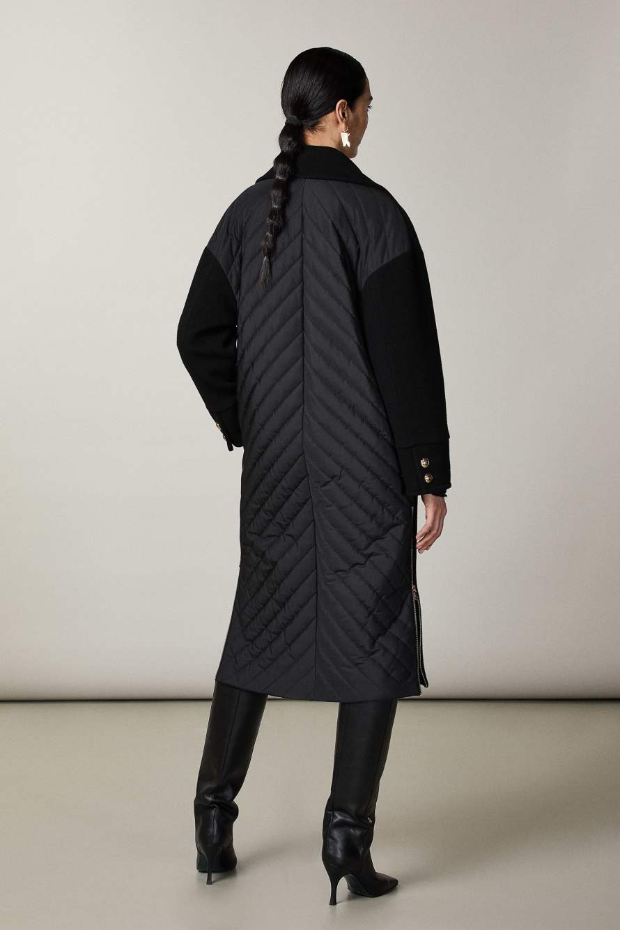 Cappotto trapuntato, Nero, Patrizia Pepe