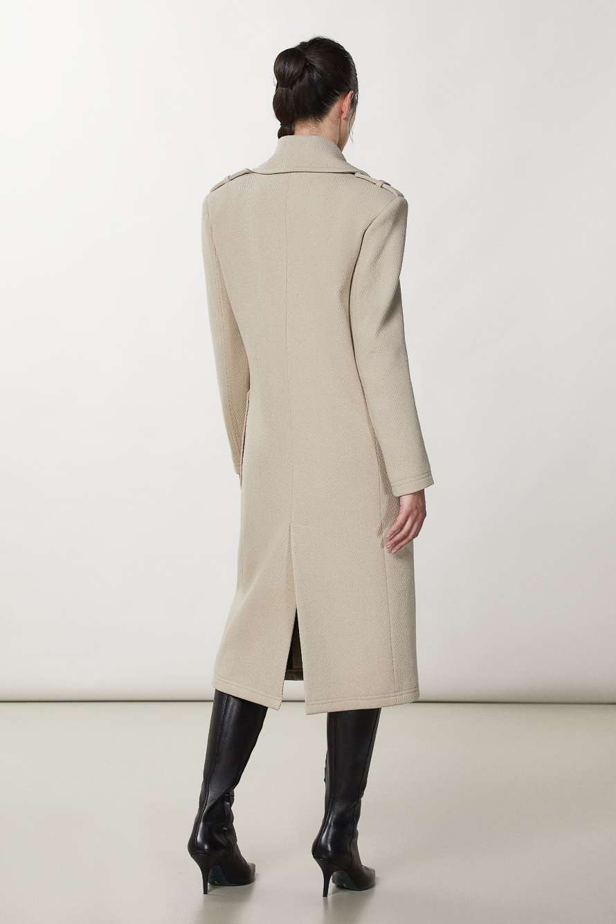 Masculine cut coat, Beige, Patrizia Pepe