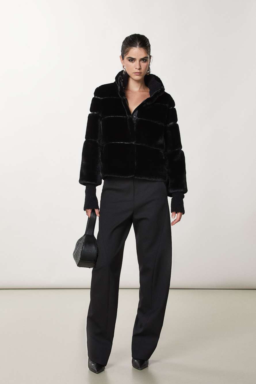 Short soft jacket, Black, Patrizia Pepe
