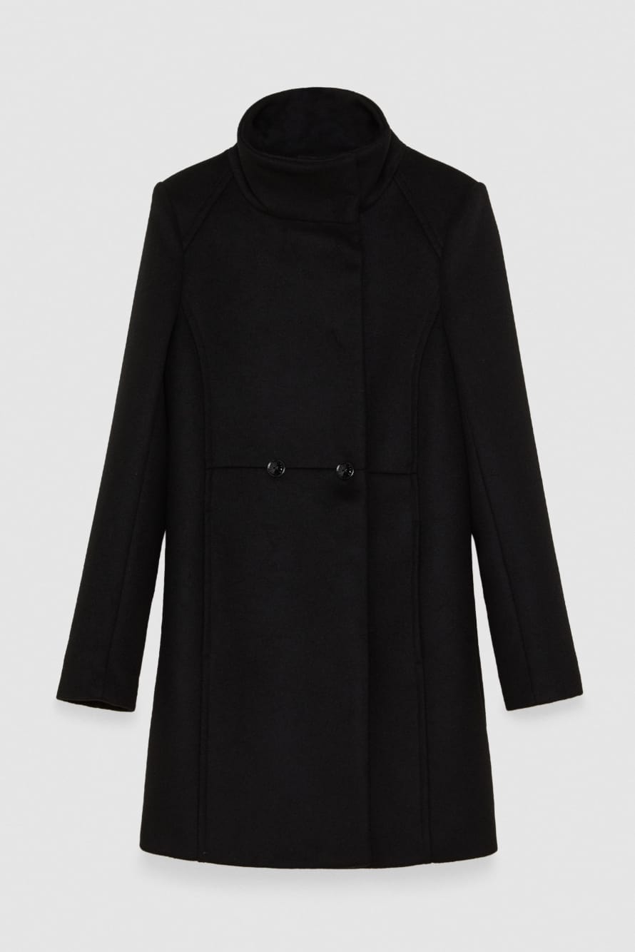 Essential high neck coat, Black, Patrizia Pepe