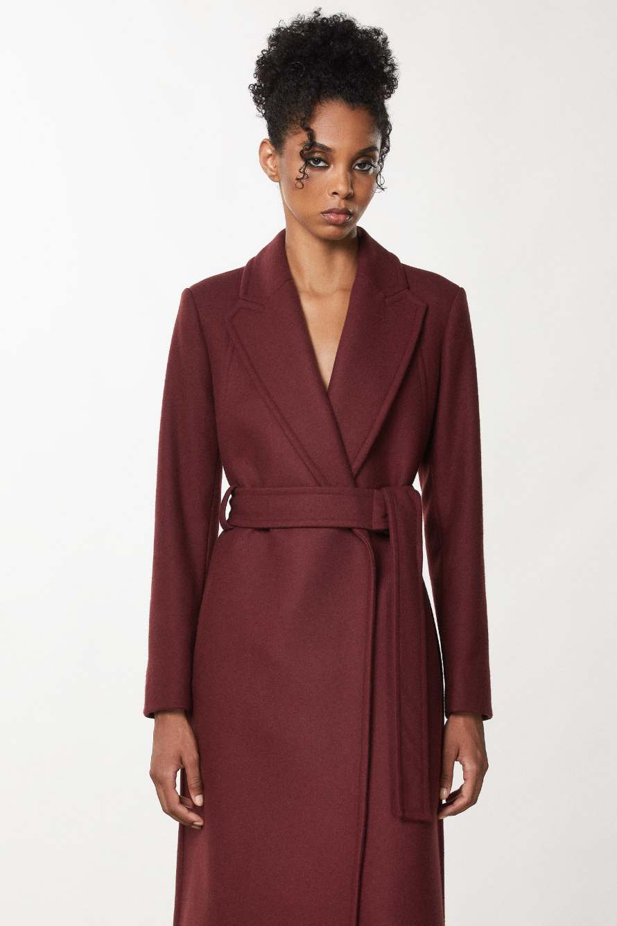 Essential Mantel mit G&uuml;rtel, Violett, Patrizia Pepe