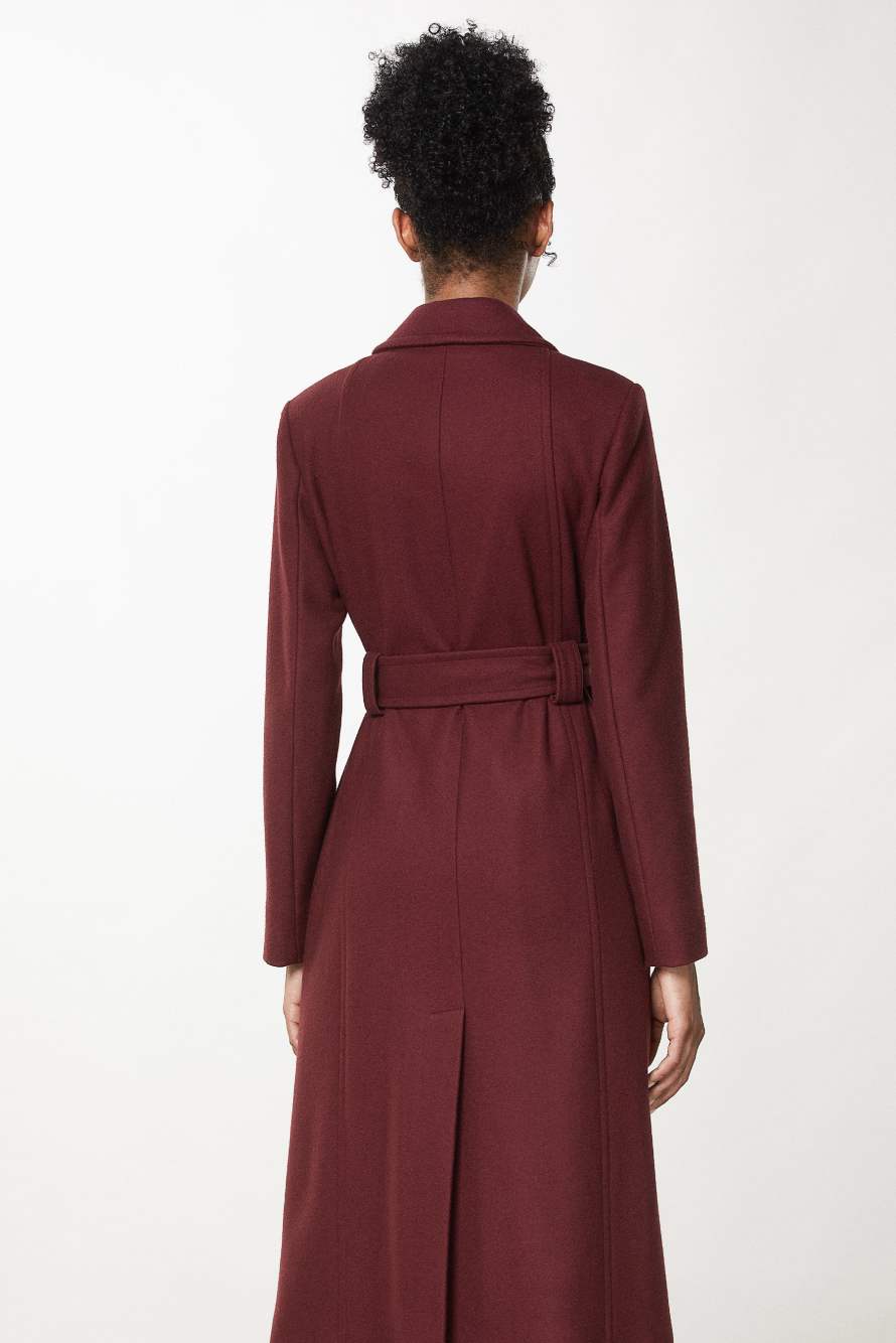 Essential Mantel mit G&uuml;rtel, Violett, Patrizia Pepe