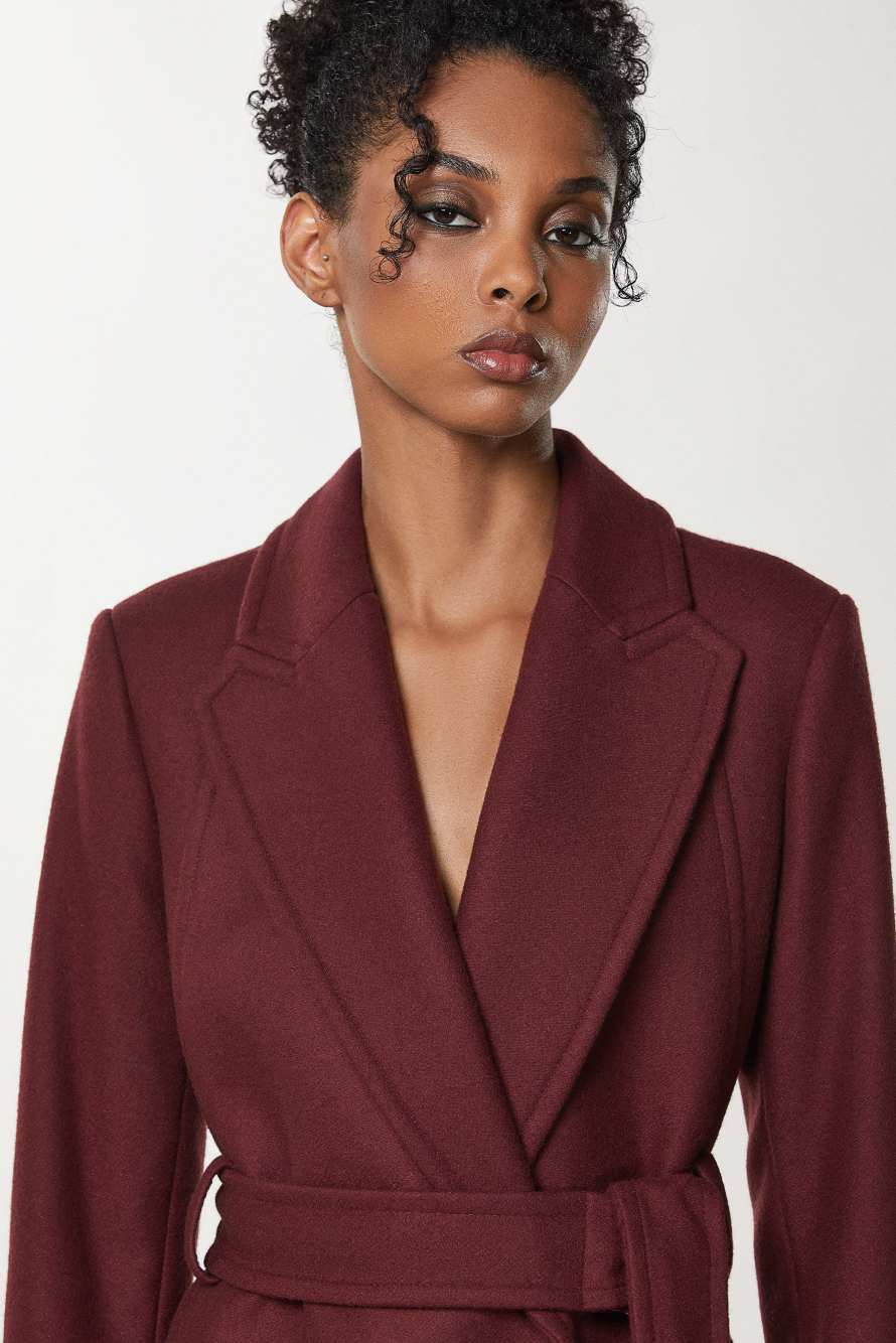 Essential Mantel mit G&uuml;rtel, Violett, Patrizia Pepe