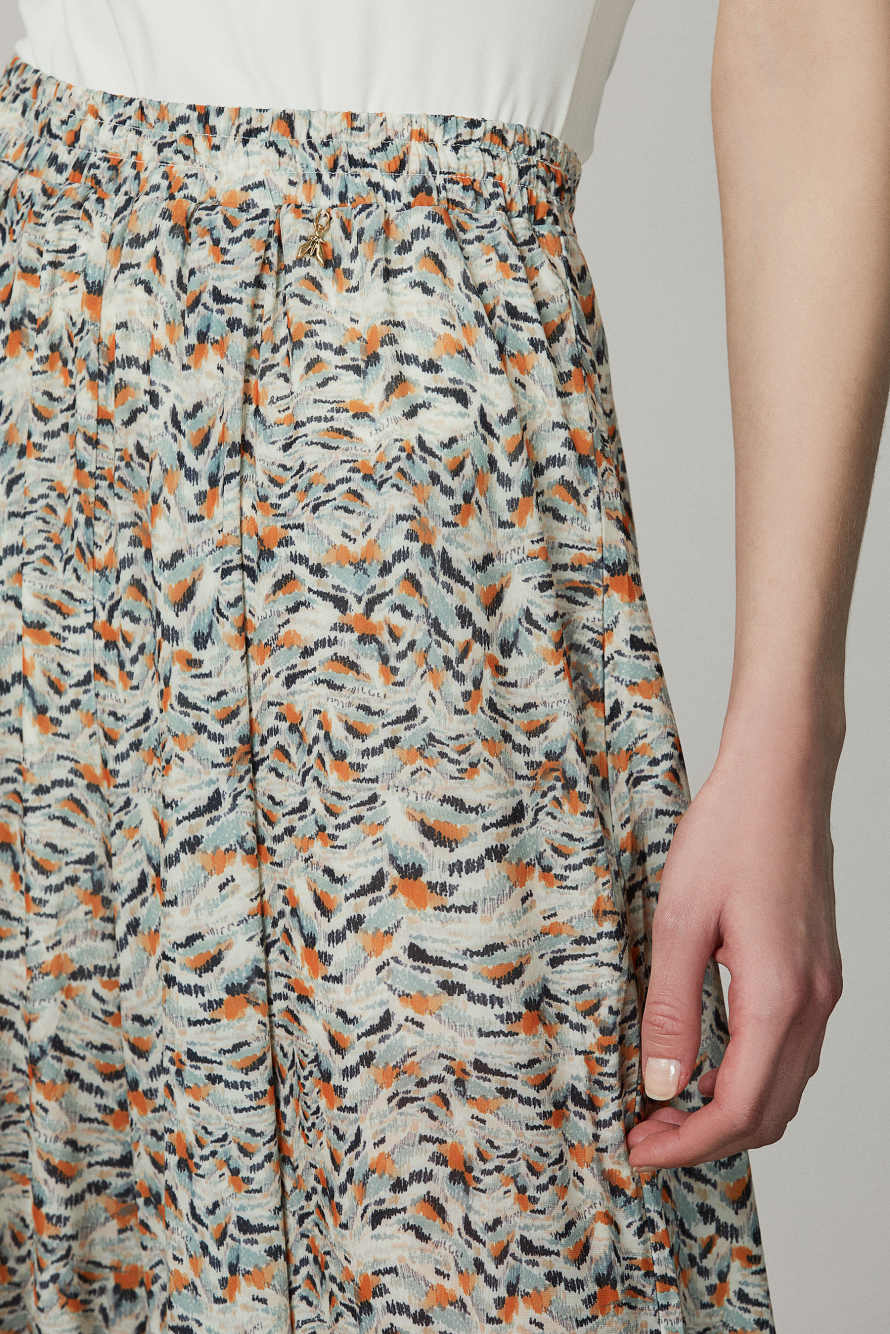 Print-adorned stretch tulle pants, Abstract Fantasy, Patrizia Pepe