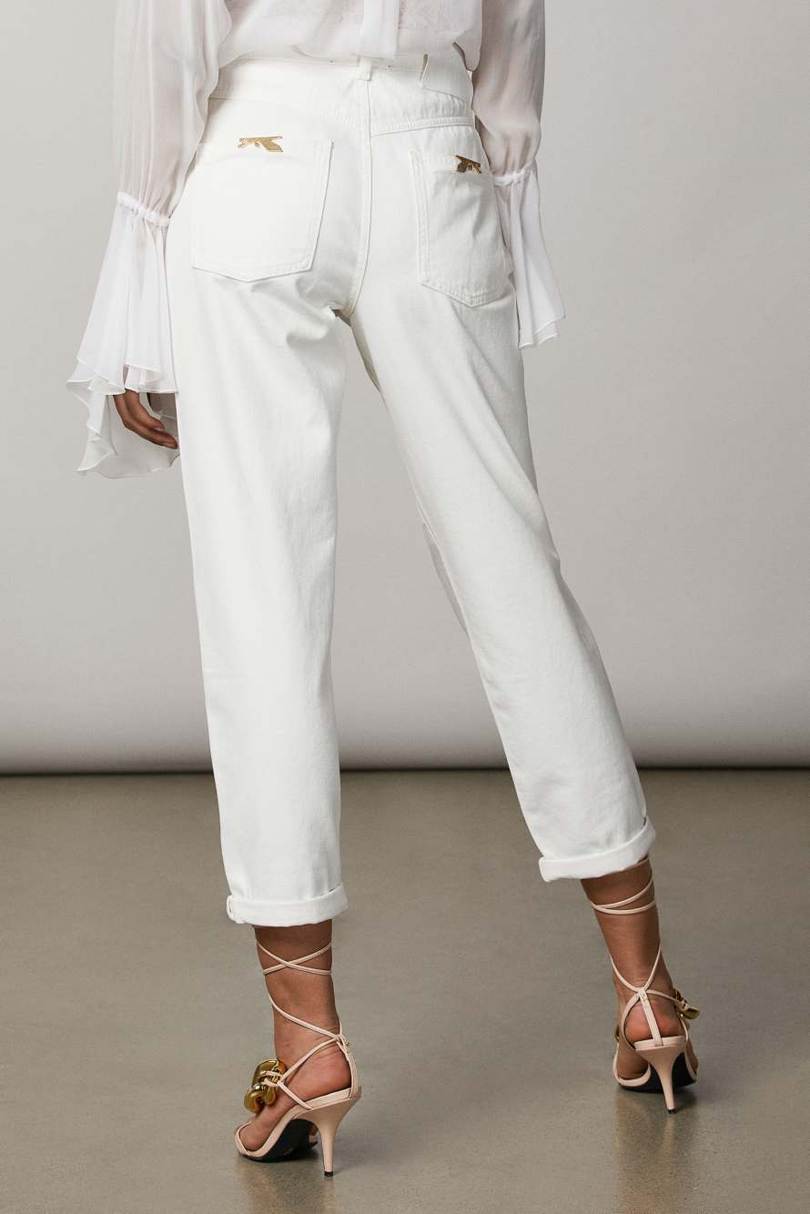 Balloon ankle grazer pants, White, Patrizia Pepe