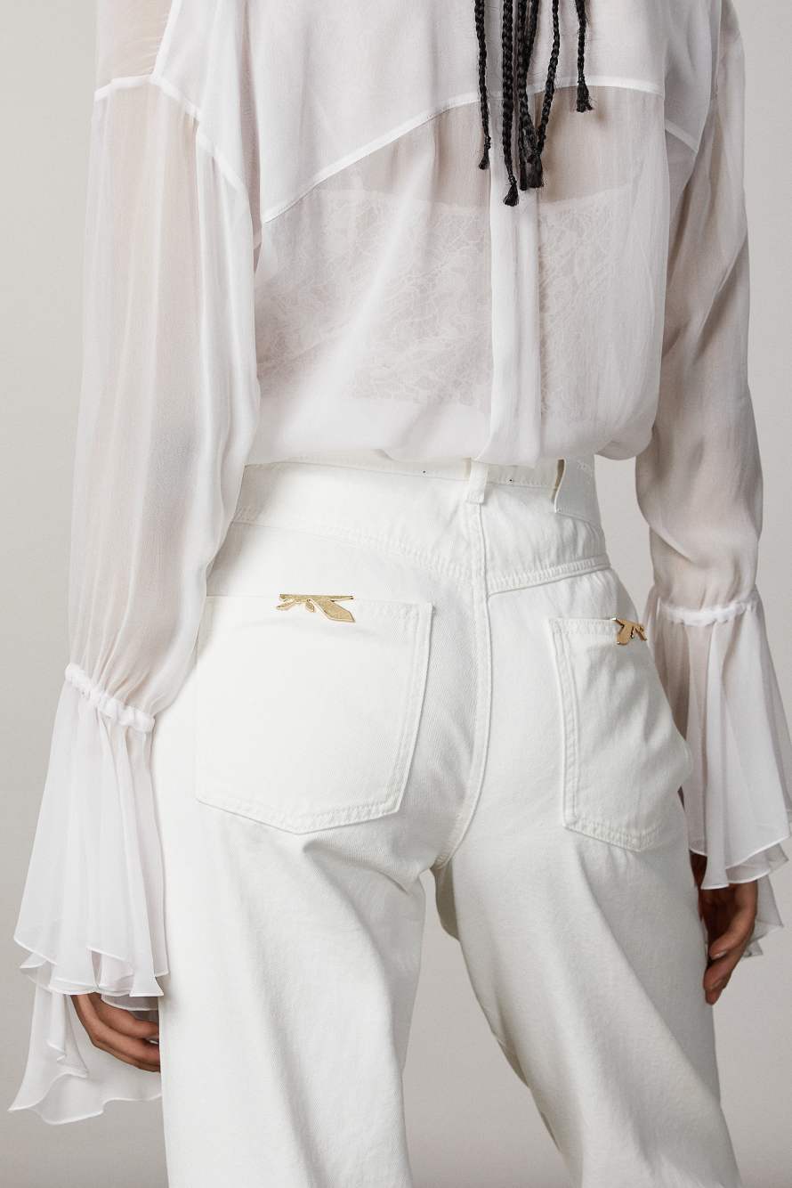 Balloon ankle grazer pants, White, Patrizia Pepe