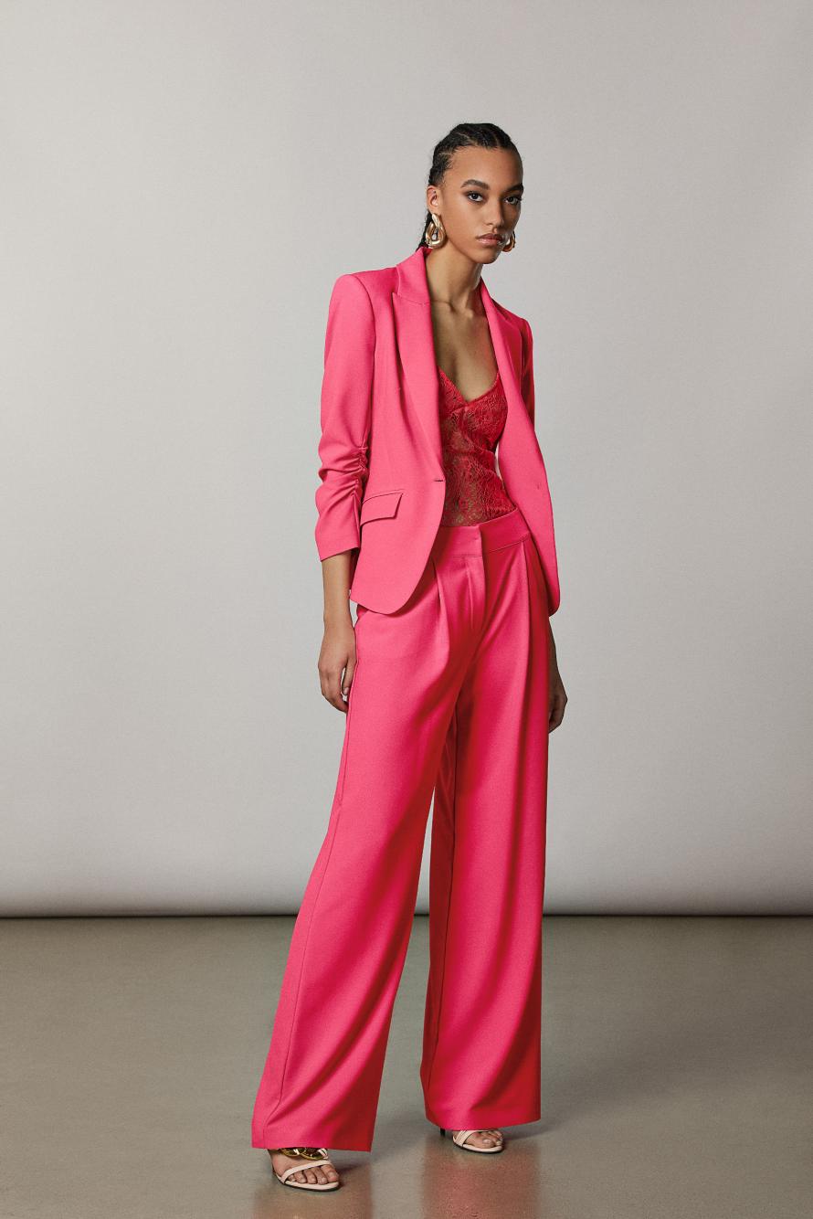 Sable crepe palazzo pants, Pink, Patrizia Pepe