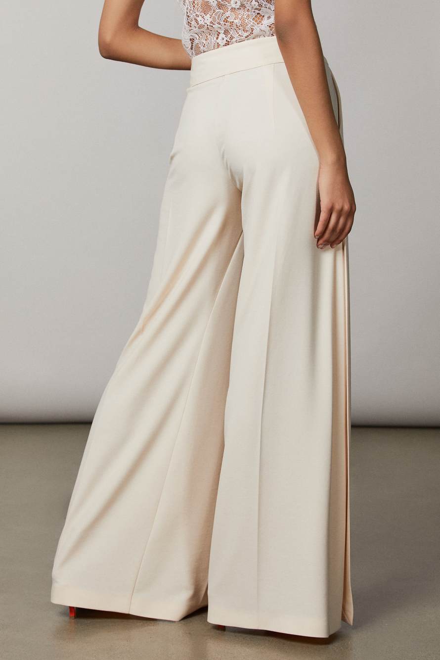 Side slit pants, Beige, Patrizia Pepe