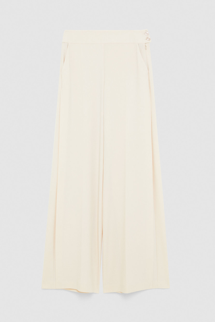 Side slit pants, Beige, Patrizia Pepe