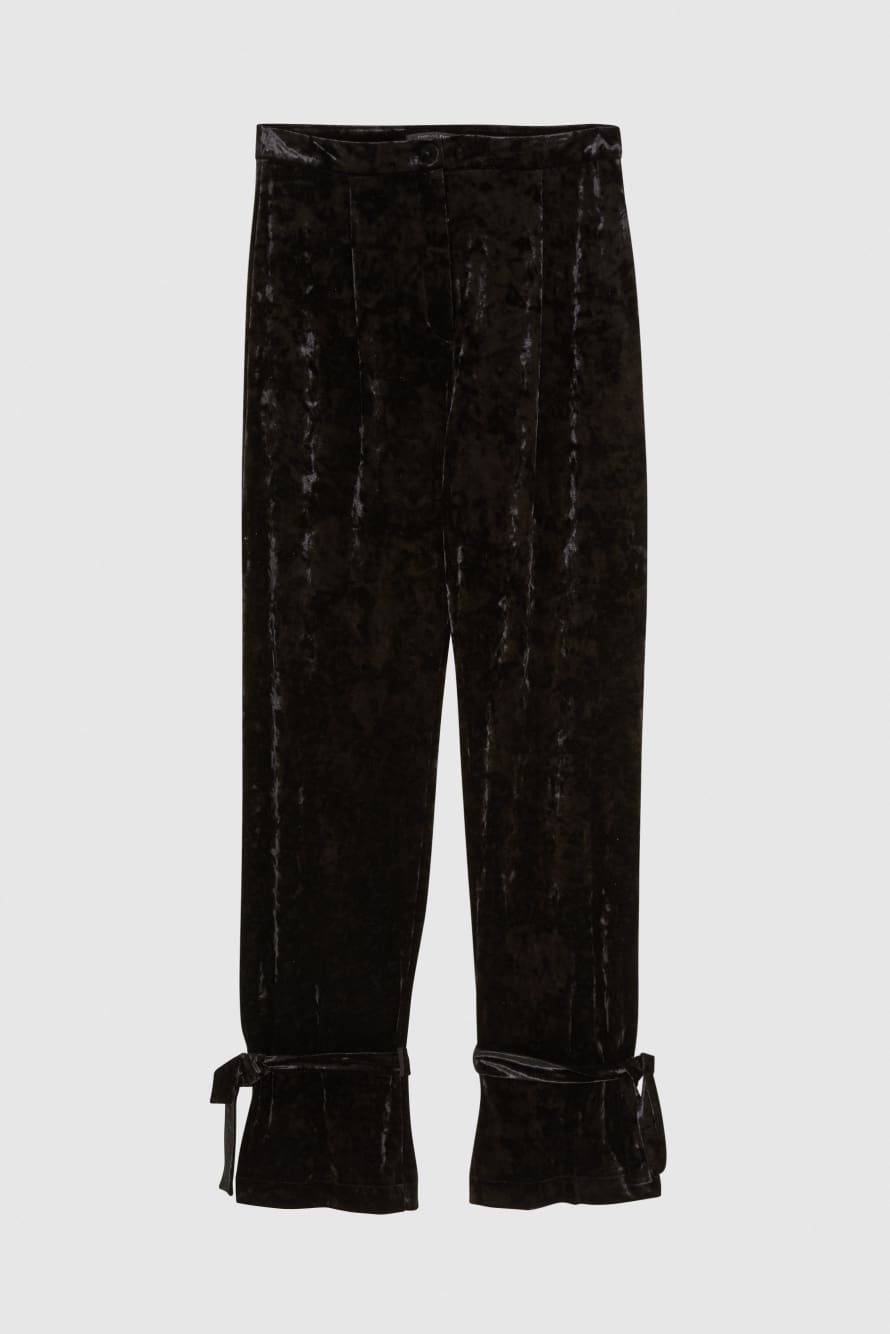 Extra-long velvet pants, Black, Patrizia Pepe
