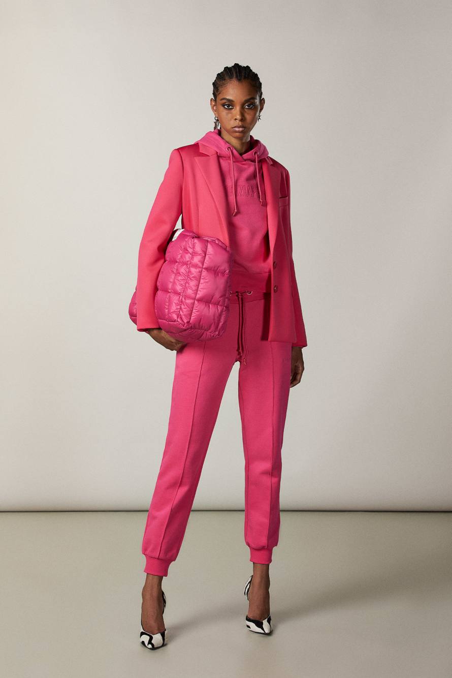 Spodnie z dzianiny dresowej "ESSENTIAL", R&oacute;żowy, Patrizia Pepe