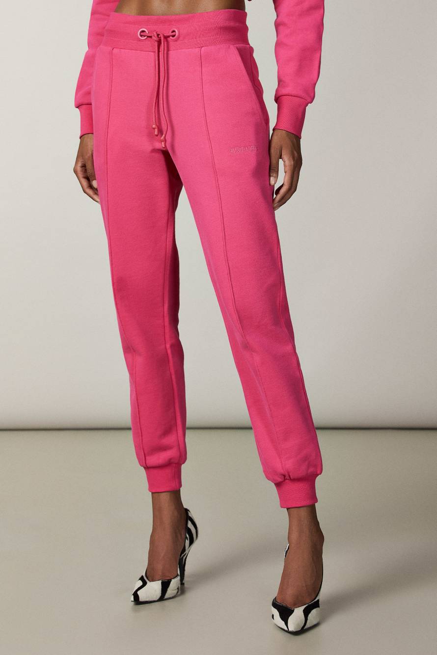 Spodnie z dzianiny dresowej "ESSENTIAL", R&oacute;żowy, Patrizia Pepe