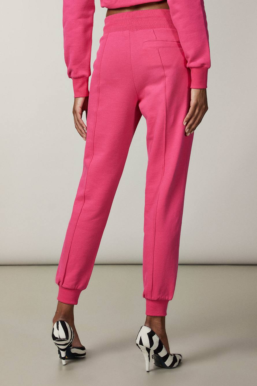 Spodnie z dzianiny dresowej "ESSENTIAL", R&oacute;żowy, Patrizia Pepe