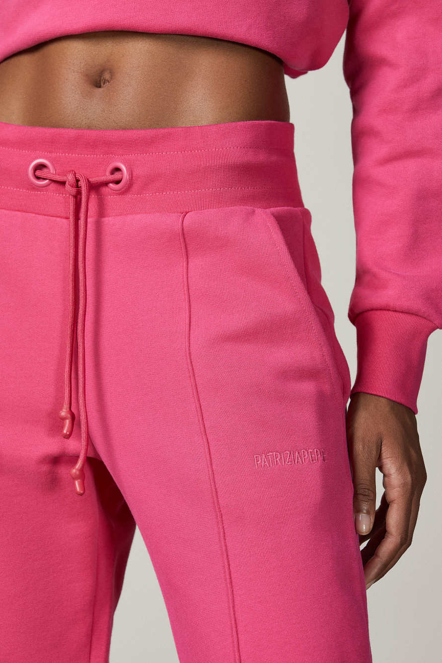 Spodnie z dzianiny dresowej "ESSENTIAL", R&oacute;żowy, Patrizia Pepe