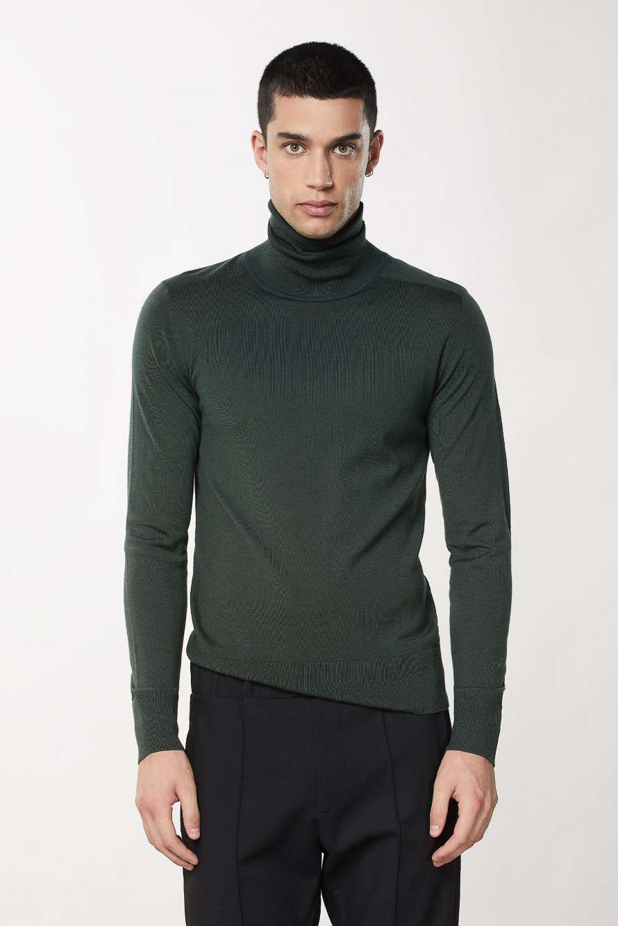 Pure wool turtleneck sweater, Green, Patrizia Pepe