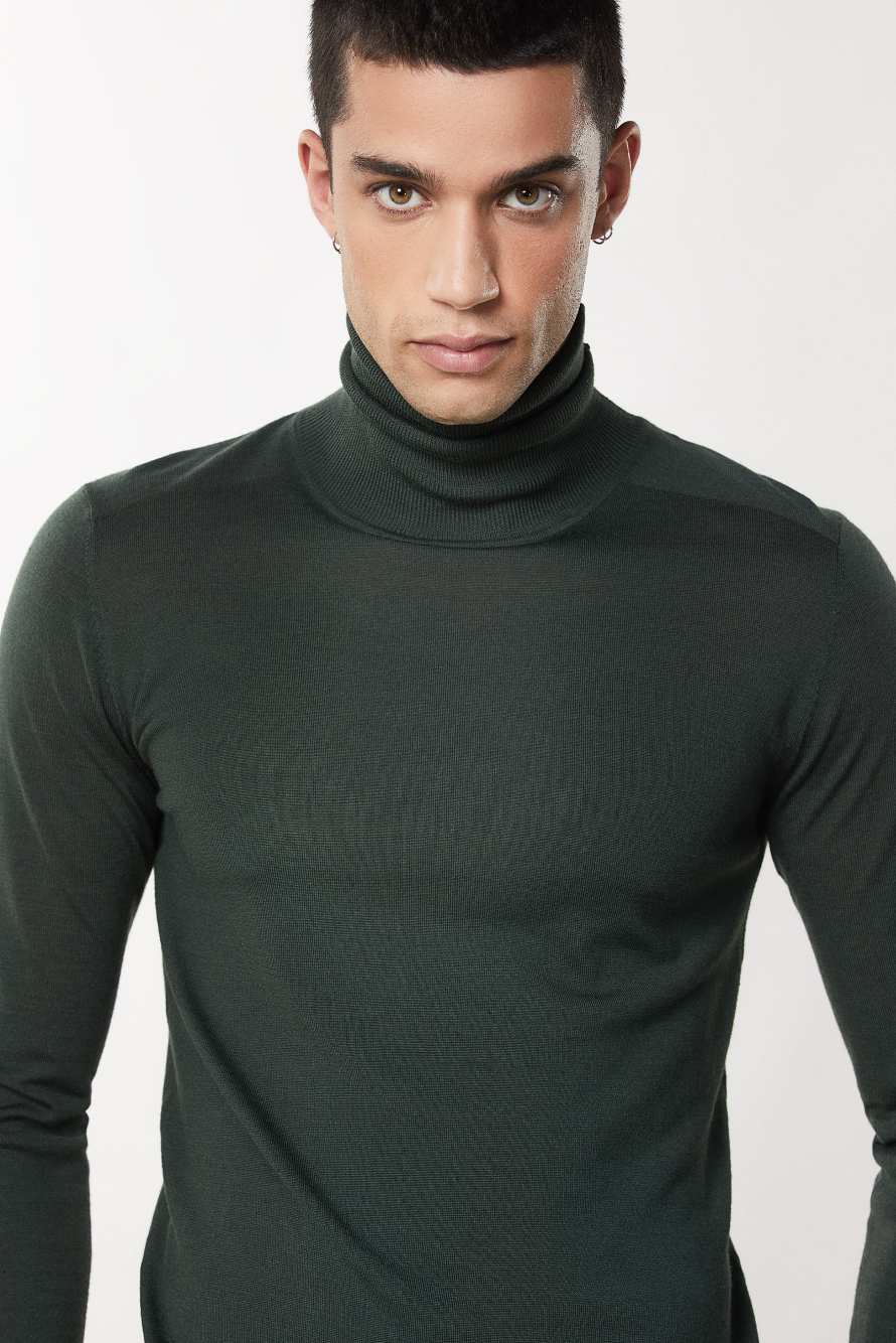 Pure wool turtleneck sweater, Green, Patrizia Pepe