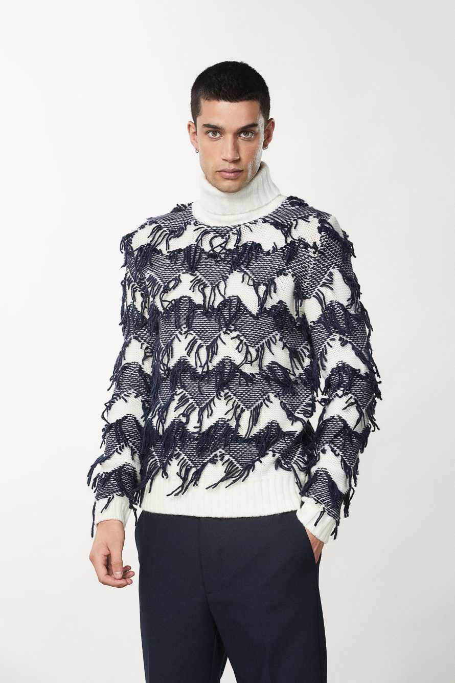 Wool blend turtleneck sweater, White, Patrizia Pepe