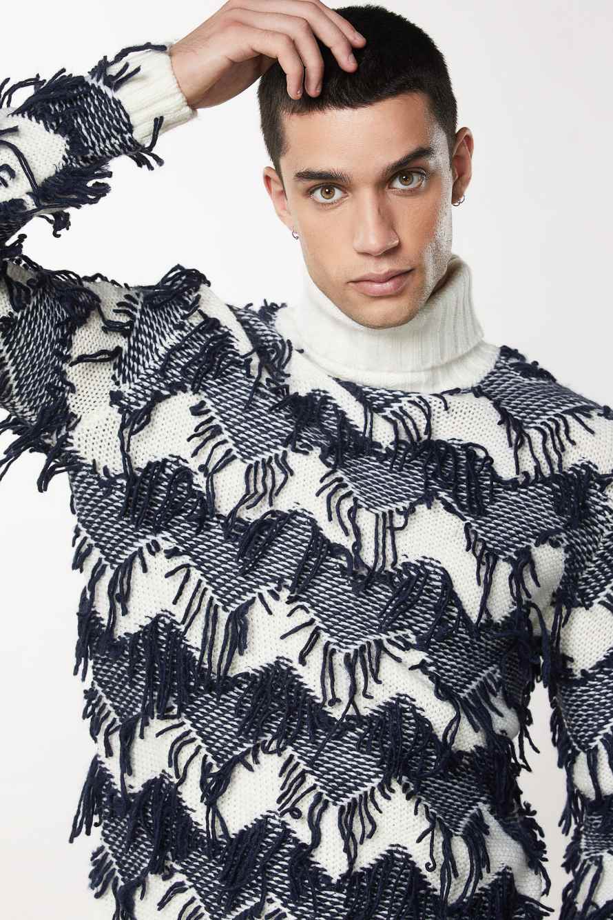 Wool blend turtleneck sweater, White, Patrizia Pepe